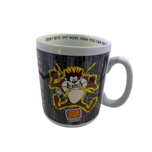 Warner Bros. Studio Tasmanian Devil Taz Coffee Mug Cup 1996 WB Store Collectible